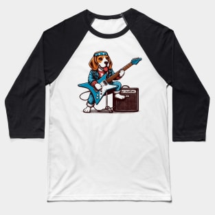 Beagle Playing Guitar Baseball T-Shirt